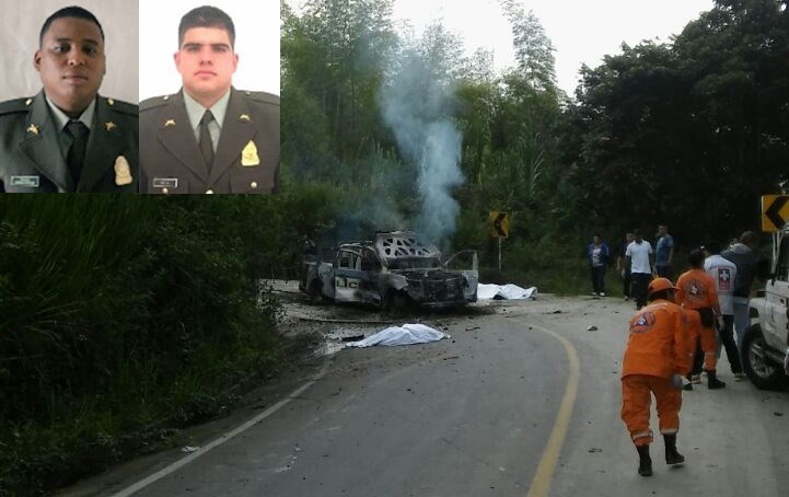 Ataque a patrulla de la policia en Caldono
