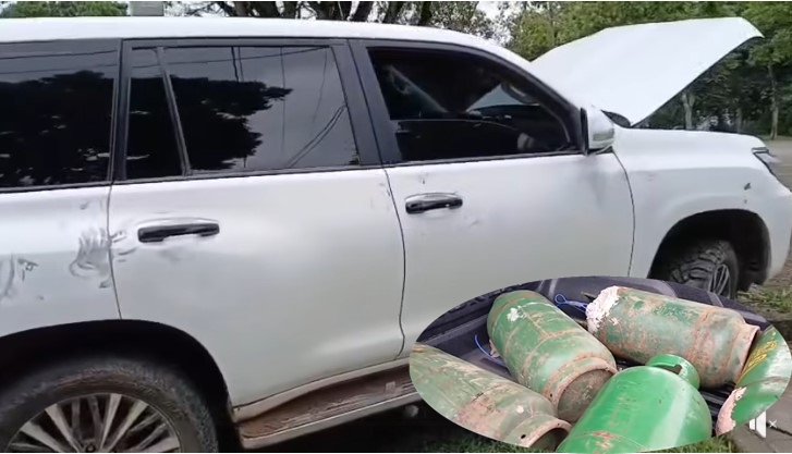 ATENTADO CAMIONETA Y CILINDROS
